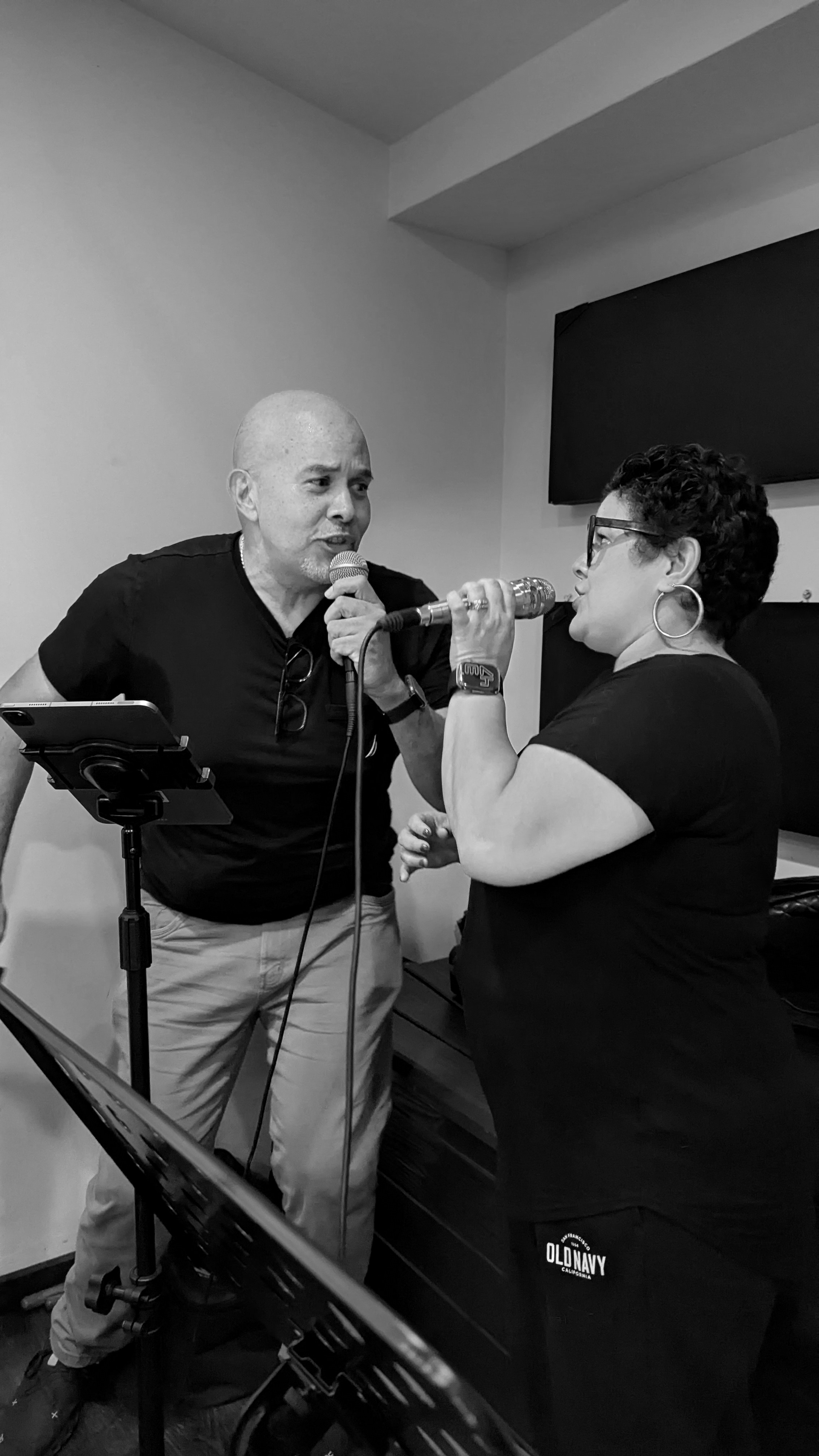 Laura y Peña en ensayo